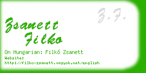 zsanett filko business card
